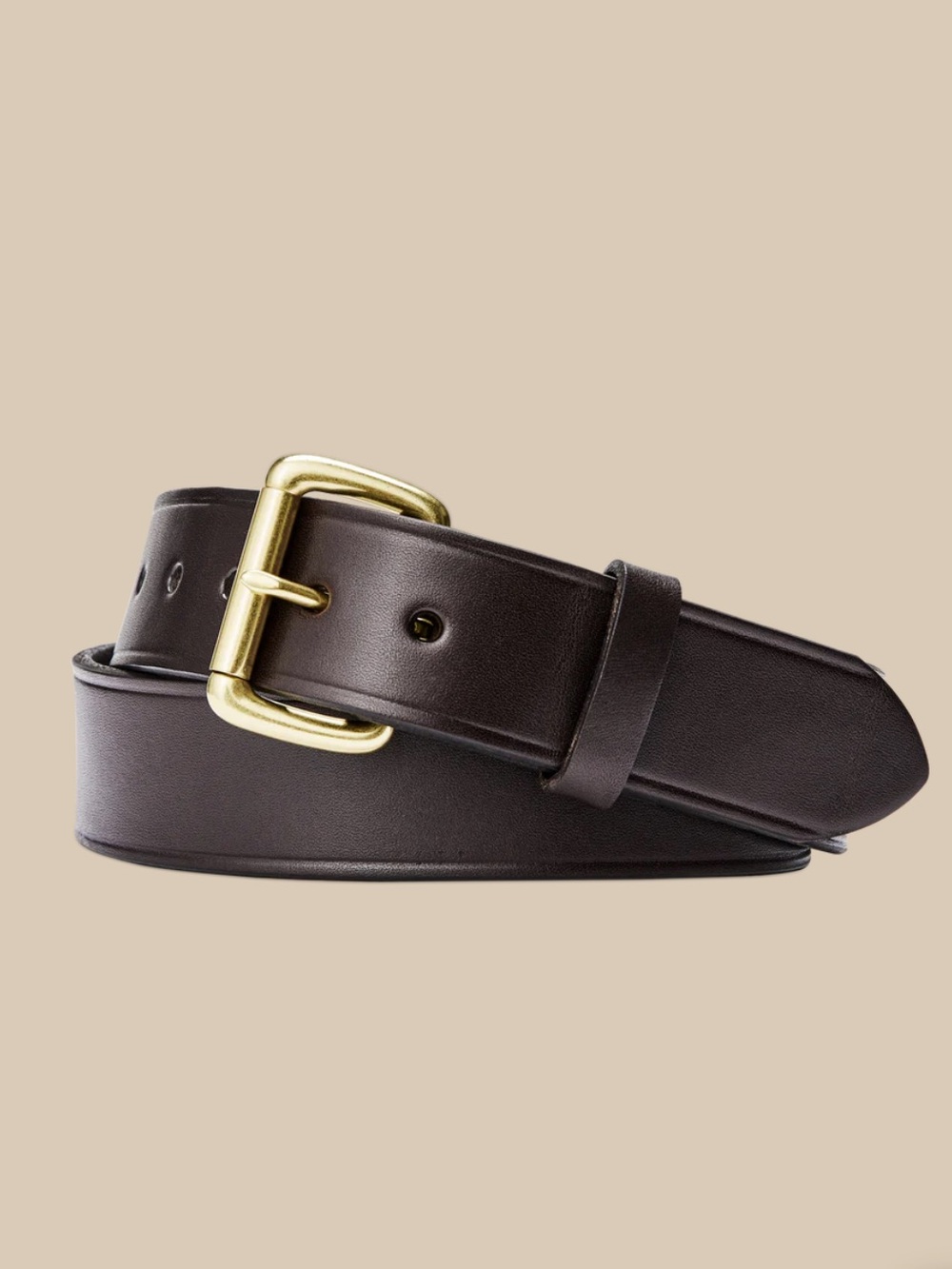 Filson Bridle Leather Belt Dark Brown Solid Brass Buckle Heritage BIFL Size 28